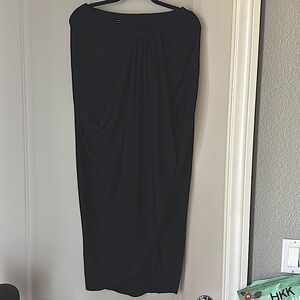 SHEIN black faux wrap front skirt L